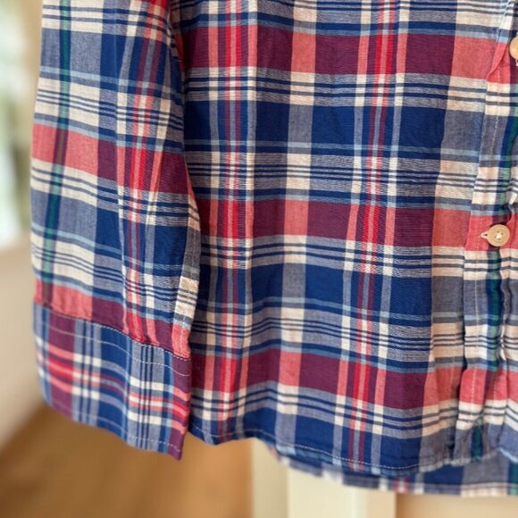 Vineyard Vines Red White Blue Plaid Whale Logo Button-Down Shirt | Size S - Picture 8 of 9